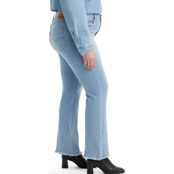 NWT Levi's High Rise Bootcut 725 Jeans Raw Hem Light Wash Women's Size 16 16W - Picture 2 of 12